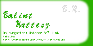 balint mattesz business card